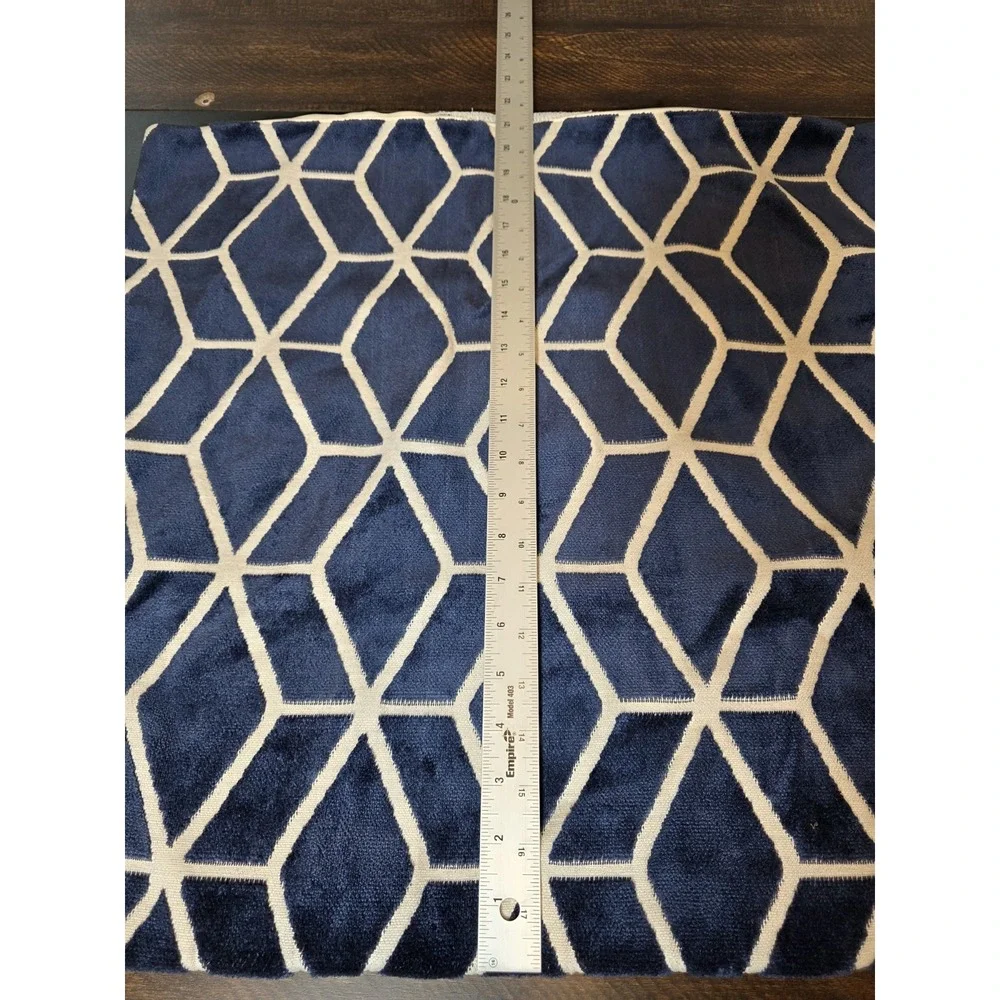 Z Gallerie Blue White Geometric Throw Pillow Cover Only Decorative 22 x 22